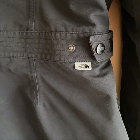North Face Coat Woman Large Black Hyvent Down Filled Adjustable Pockets NO HOOD - Picture 8 of 16